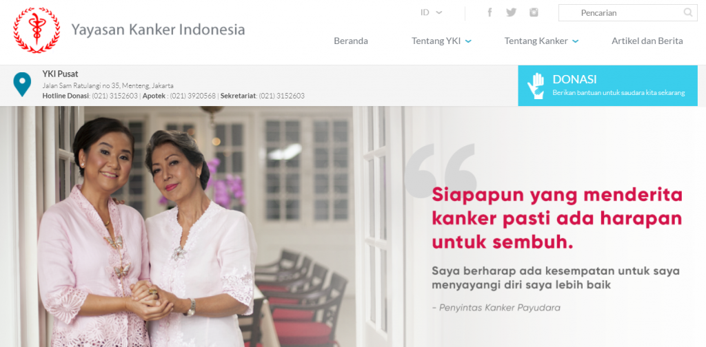 halaman utama yayasan kanker indonesia