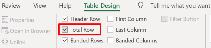 total row excel